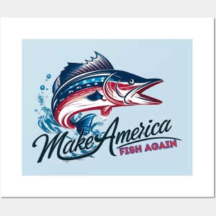 Patriotic Walleye: Make America Fish Again Posters and Art